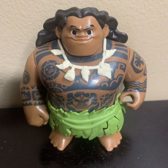 2016 Hasbro Disney Moana Figure Lot of 2 Chief Tui & Maui 4" - Picture 5 of 6